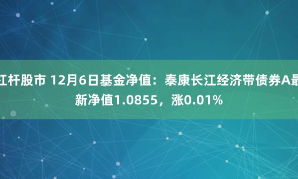 杠杆股市 12月6日基金净值：泰康长江经济带债券A最新净值1.0855，涨0.01%