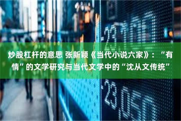 炒股杠杆的意思 张新颖《当代小说六家》：“有情”的文学研究与当代文学中的“沈从文传统”