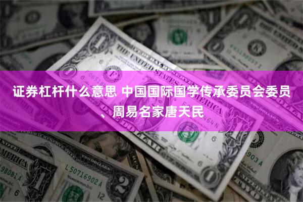 证券杠杆什么意思 中国国际国学传承委员会委员、周易名家唐天民