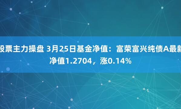 股票主力操盘 3月25日基金净值：富荣富兴纯债A最新净值1.2704，涨0.14%