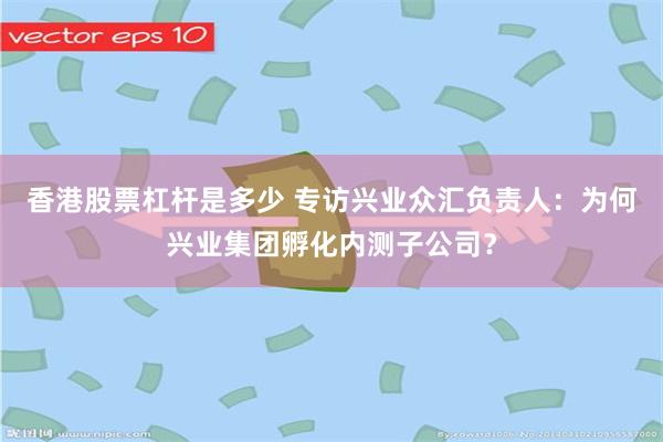香港股票杠杆是多少 专访兴业众汇负责人：为何兴业集团孵化内测子公司？