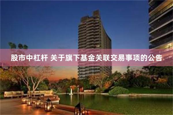股市中杠杆 关于旗下基金关联交易事项的公告