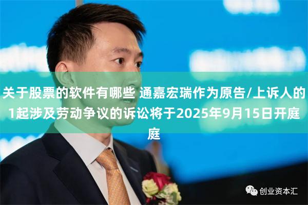 关于股票的软件有哪些 通嘉宏瑞作为原告/上诉人的1起涉及劳动争议的诉讼将于2025年9月15日开庭
