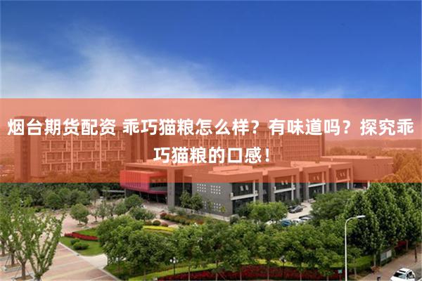 烟台期货配资 乖巧猫粮怎么样?有味道吗?探究乖巧猫粮的口感!